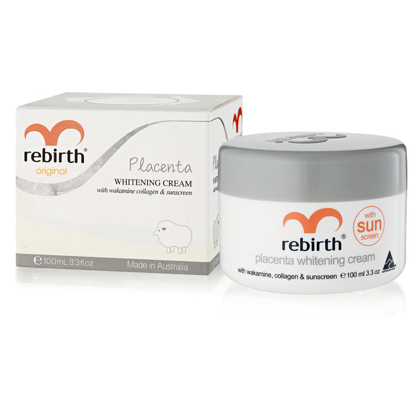 Rebirth-Placenta Whitening Cream with Wakamine, Collagen & Sunscreen 100ml (RB09)