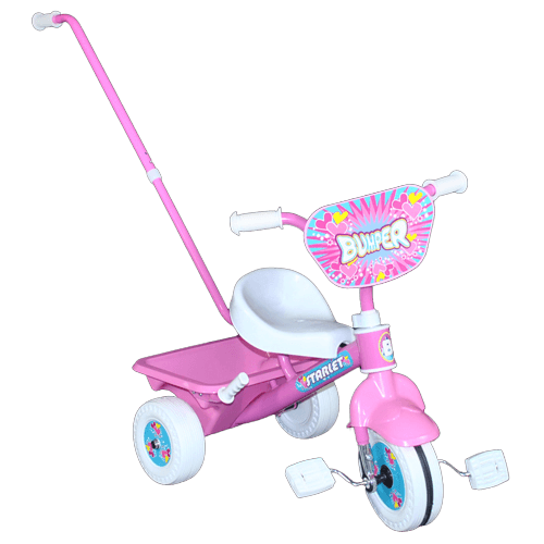 Deluxe Learn 'n' Ride Pink Pedal Tricycle With Push Bar - Aussie Baby