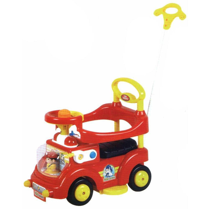 Kids Toddler Red Fire Engine Ride On Toy Walker Car with Push Bar - Aussie Baby