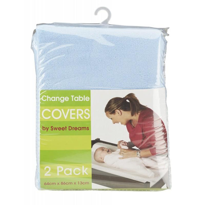Sweet Dreams Change Table Mattress Cover Blue - 2 Pack - Aussie Baby