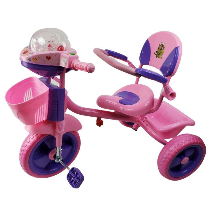 Kids Toddler Tricycle With Hood - Pink - Aussie Baby