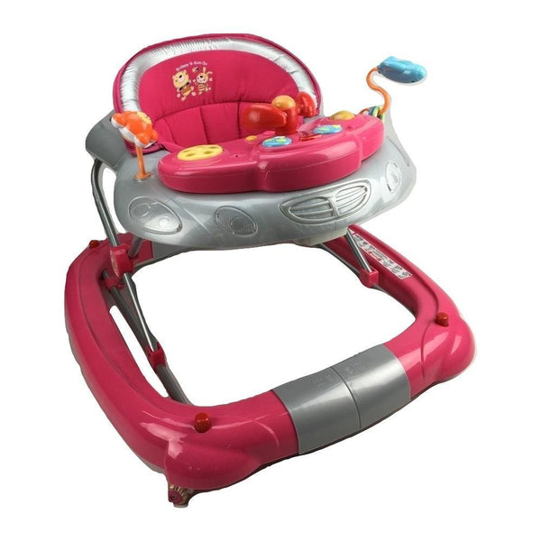 Fuchsia Pink Car 2-in-1 Baby Walker & Rocker - Aussie Baby