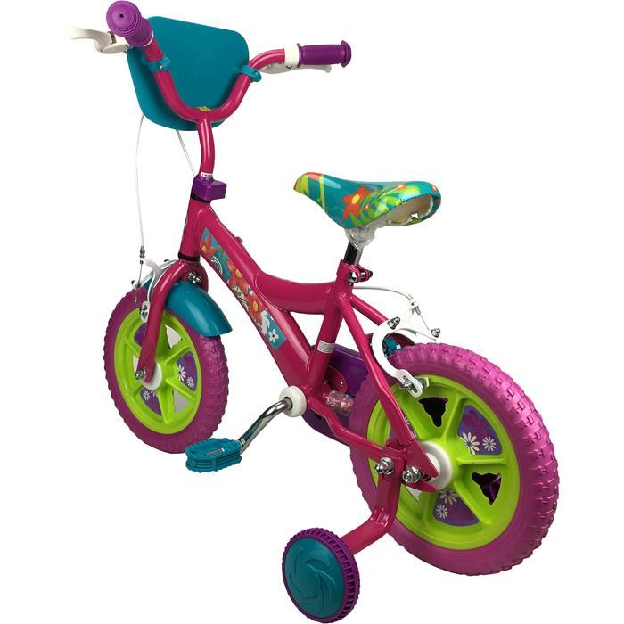 Sparkle Fuchsia Flower 12 Inch Girls Bike Pavement Cycle with Training Wheel - Aussie Baby